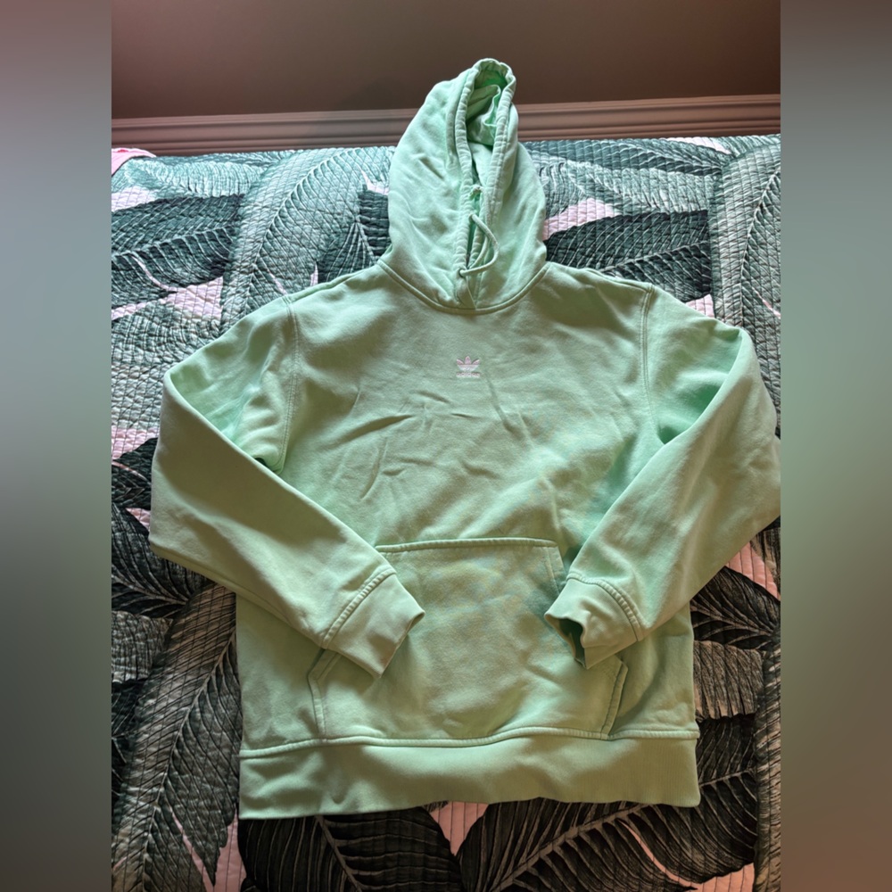 adidas Green Hoodie with Trefoil Logo